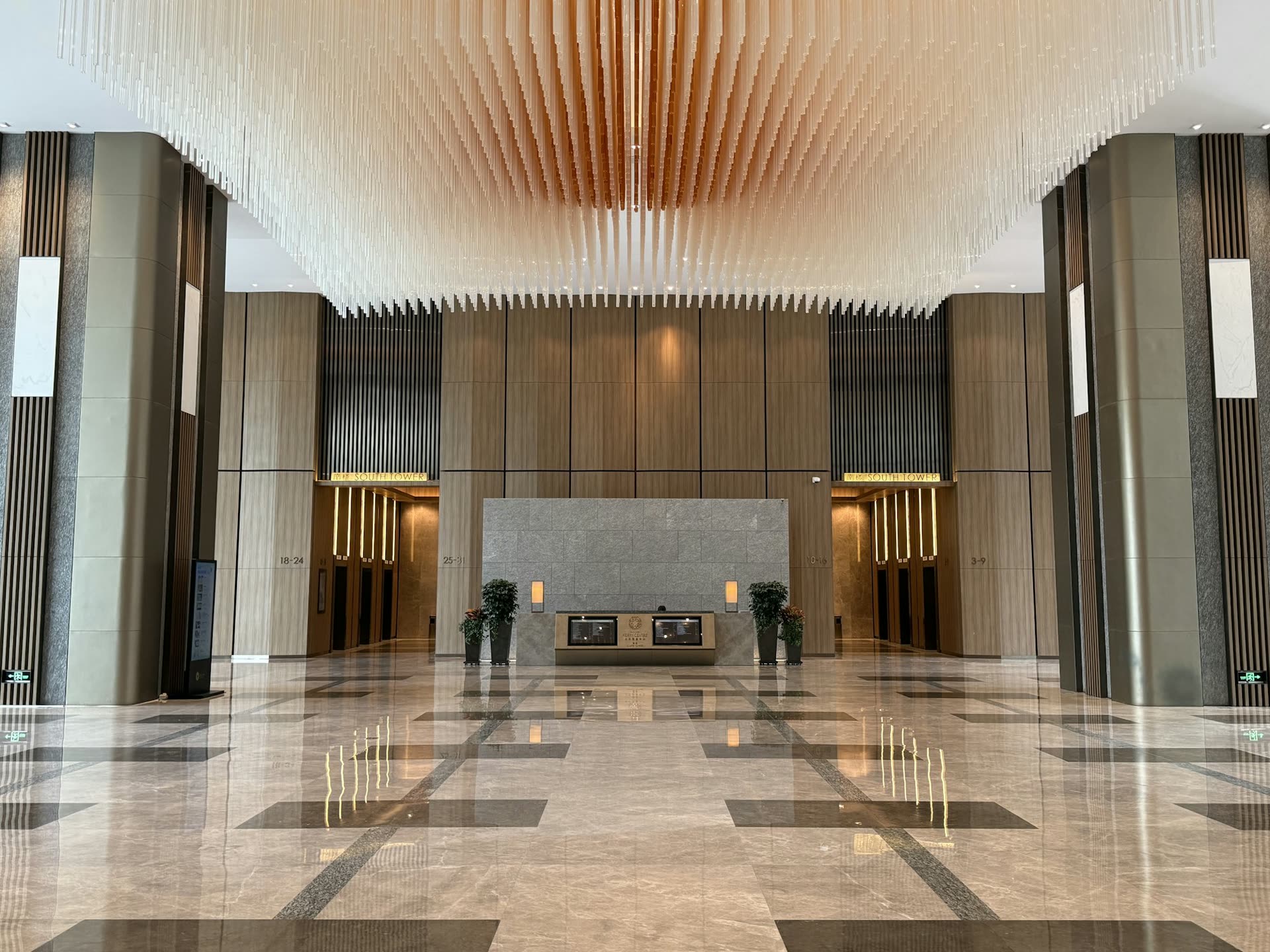 Lift lobby of a completed installation